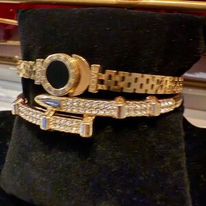 Gold and Black Bracelet Set